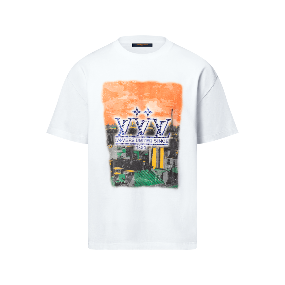 Louis Vuitton グラフィックTシャツ Embellished Graphic Cotton T-Shirt - Men - Ready-to-Wear | LOUIS